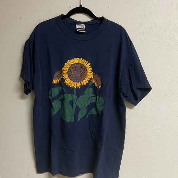 Tultex Tops - Vintage Trendy Sunflower T-Shirt